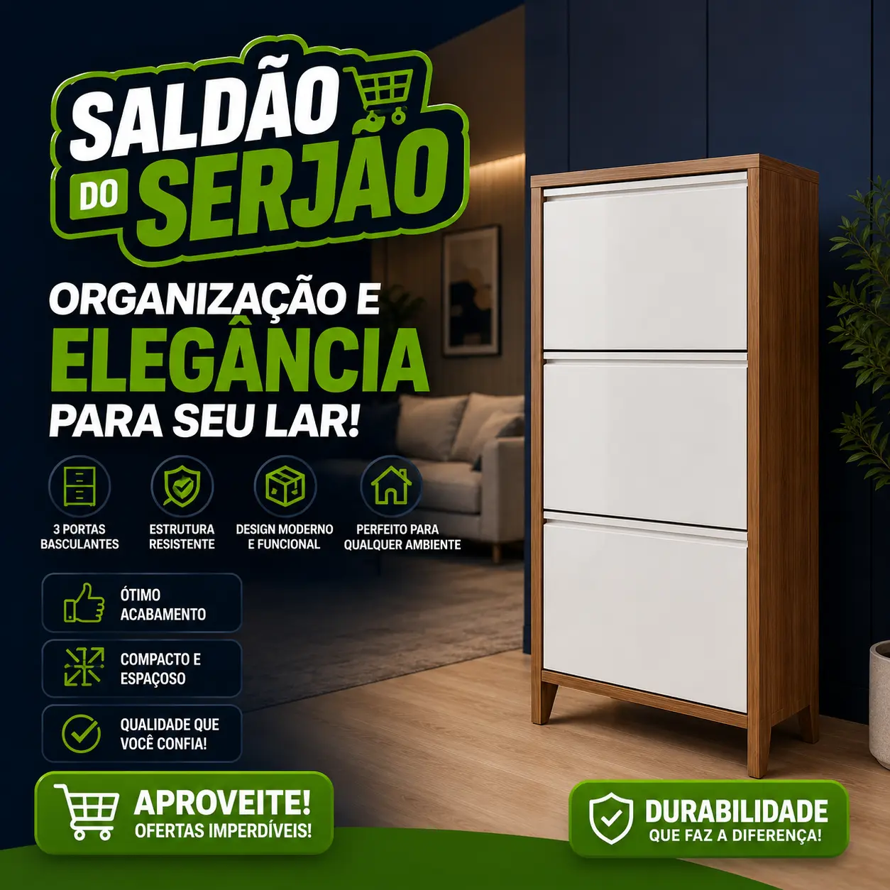 Saldão do Serjão - Sapateira com três portas basculantes