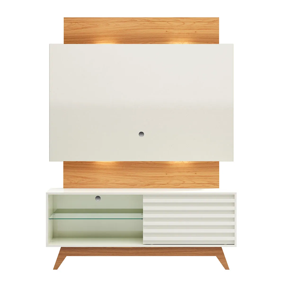 Painel com Rack LED 1,40m em fundo claro