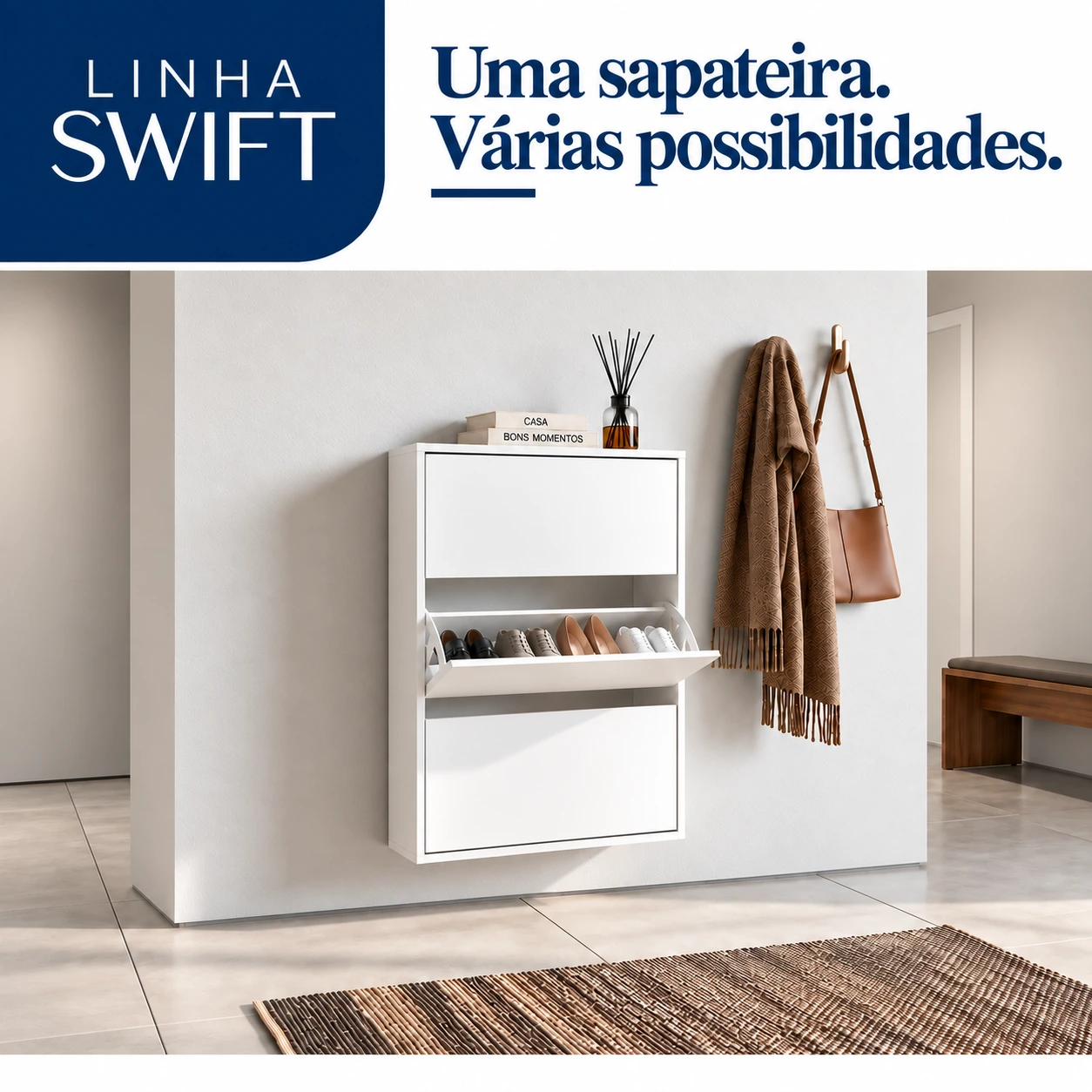 Medidas da Sapateira Organizadora Swift 3 Gavetas